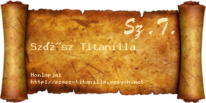 Szász Titanilla névjegykártya